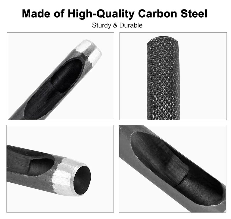 Bivethoi 12mm Round Gasket Punch, Carbon Steel Hollow Hole Cutter Tool, Watch Band Leather Hole Punch for Belts Fabric Canvas Paper Plastic Craft (Metric) - Image 4
